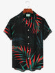 Alohadaddy Coconut Leaf Resort Beach Men's Printed Oversized Stretch Beach Camping Shirt