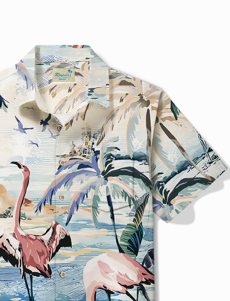 Alohadaddy Hawaiian Shirt Flamingo &amp; Tops