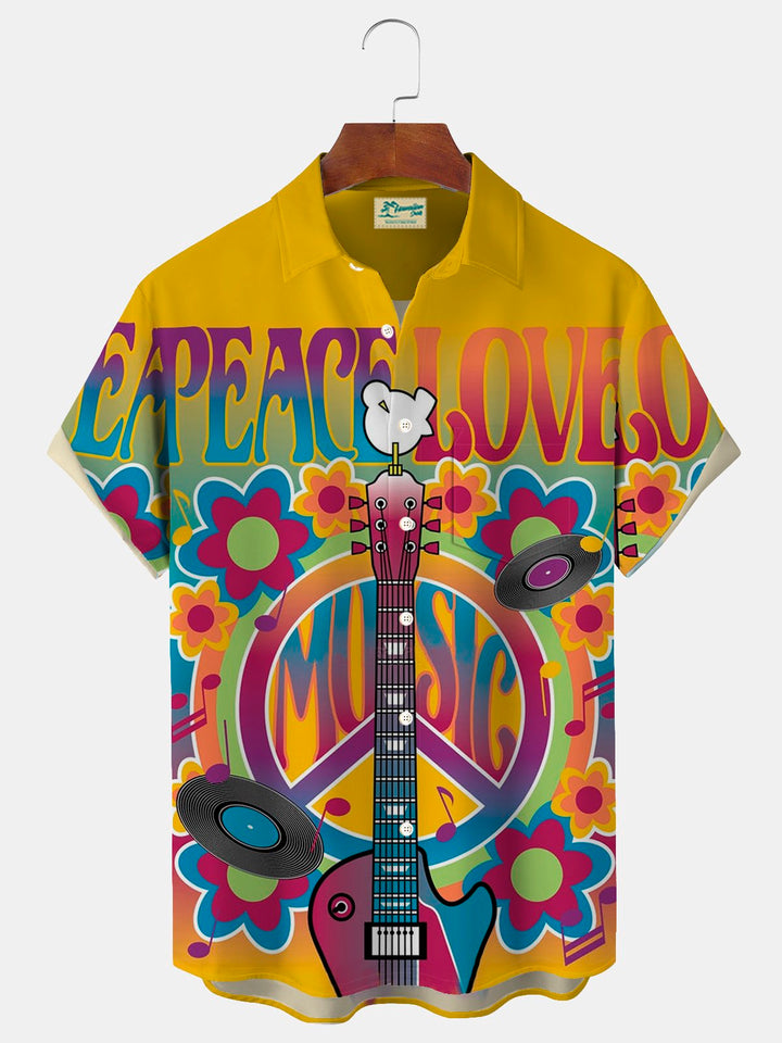 Alohadaddy Vintage Music Guitar Instrument Printed Men&