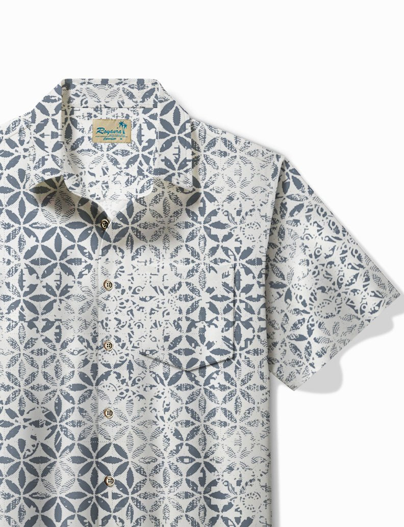 Camisa hawaiana con bolsillo y textura abstracta retro Alohadaddy para hombre, camisa de camping, talla grande