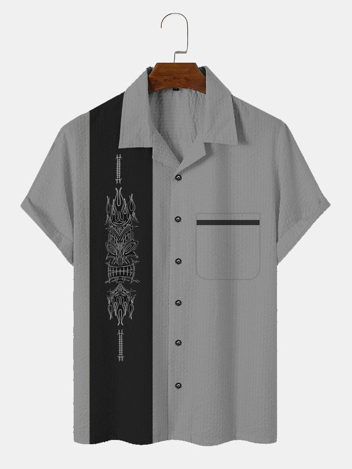 Chemise de bowling en seersucker sans plis pour homme Alohadaddy, grande taille, chemises décontractées TIKI Bar