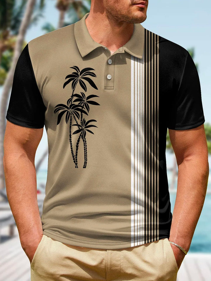 Polo de golf con rayas de coco vintage para hombre de Alohadaddy