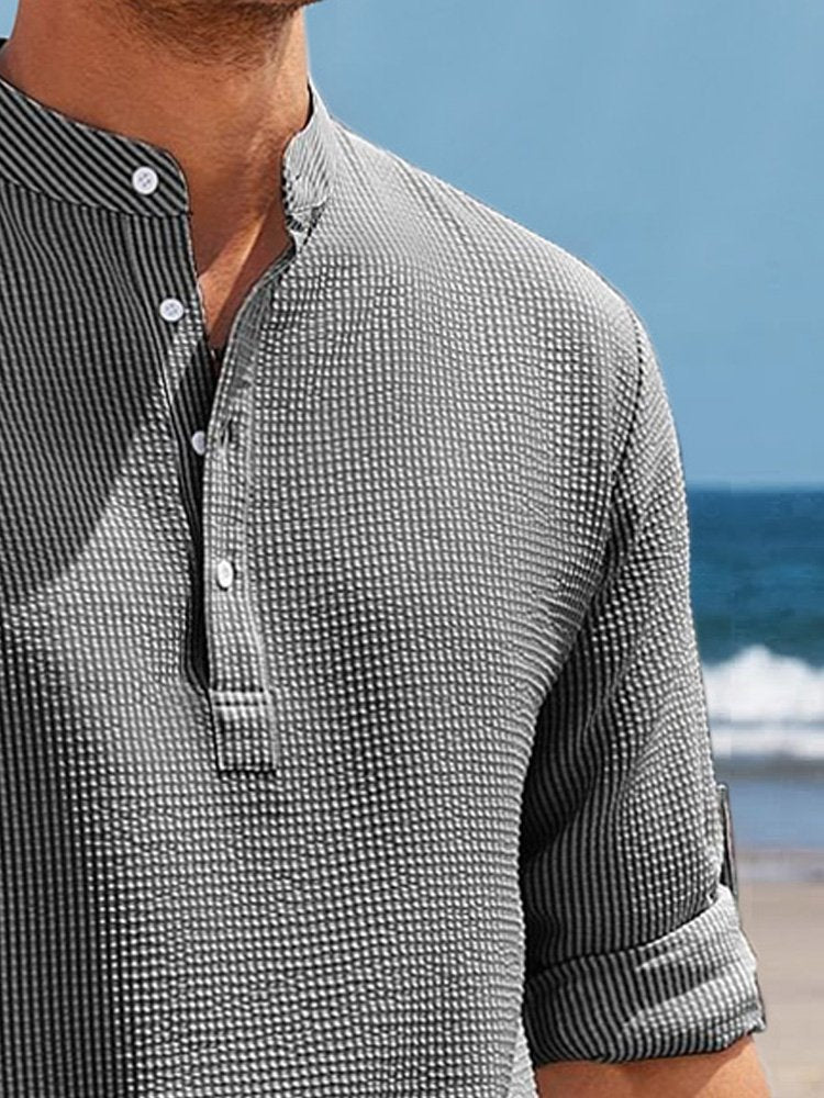 Alohadaddy Hawaiian Seersucker Cardigan Men&
