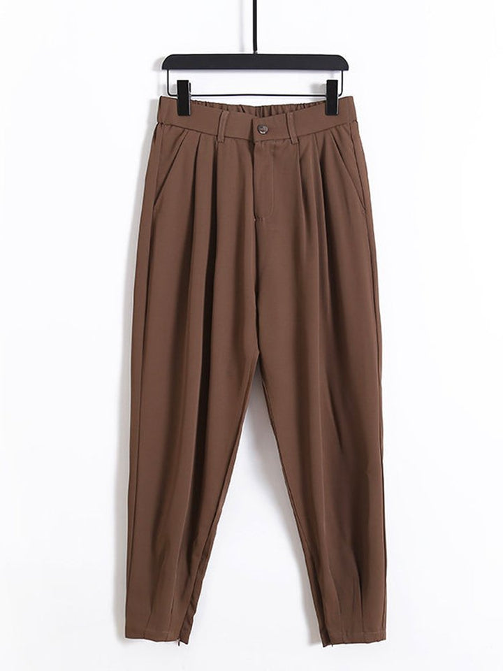 Pantalones casuales holgados tipo harén de sección fina de seda de hielo de tejido funcional para hombre