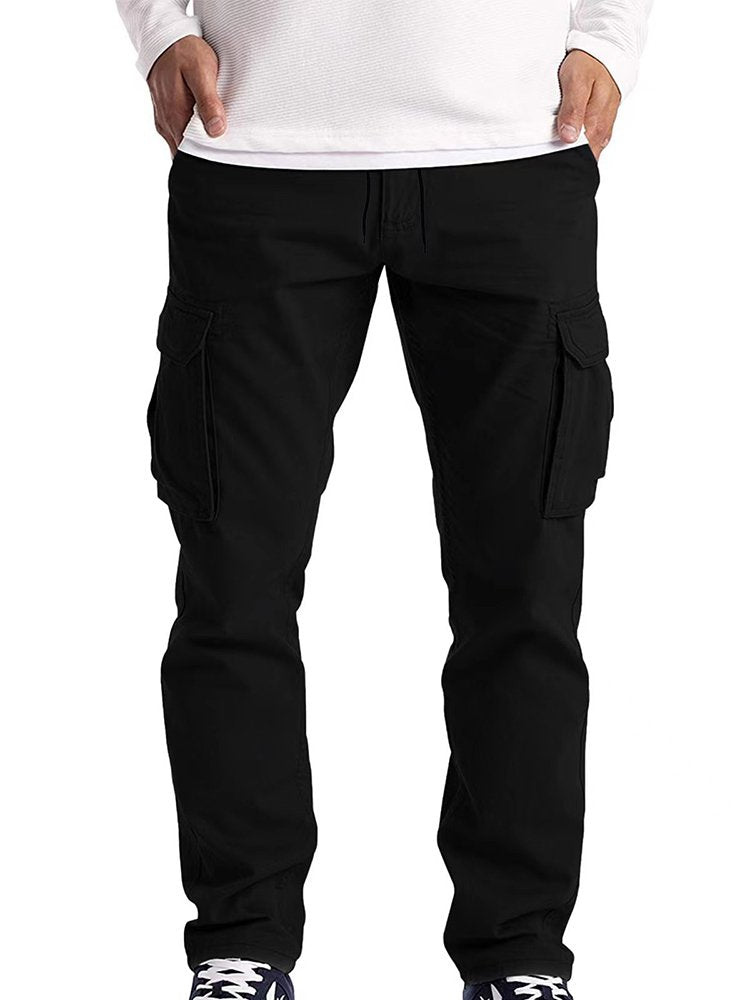 Pantalones cargo casuales de algodón para hombre, pantalones holgados de pierna recta