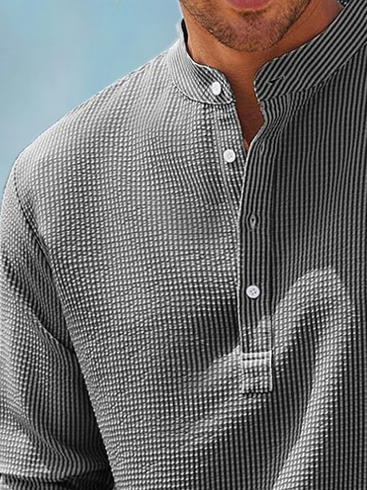 Alohadaddy Hawaiian Seersucker Cardigan Men&