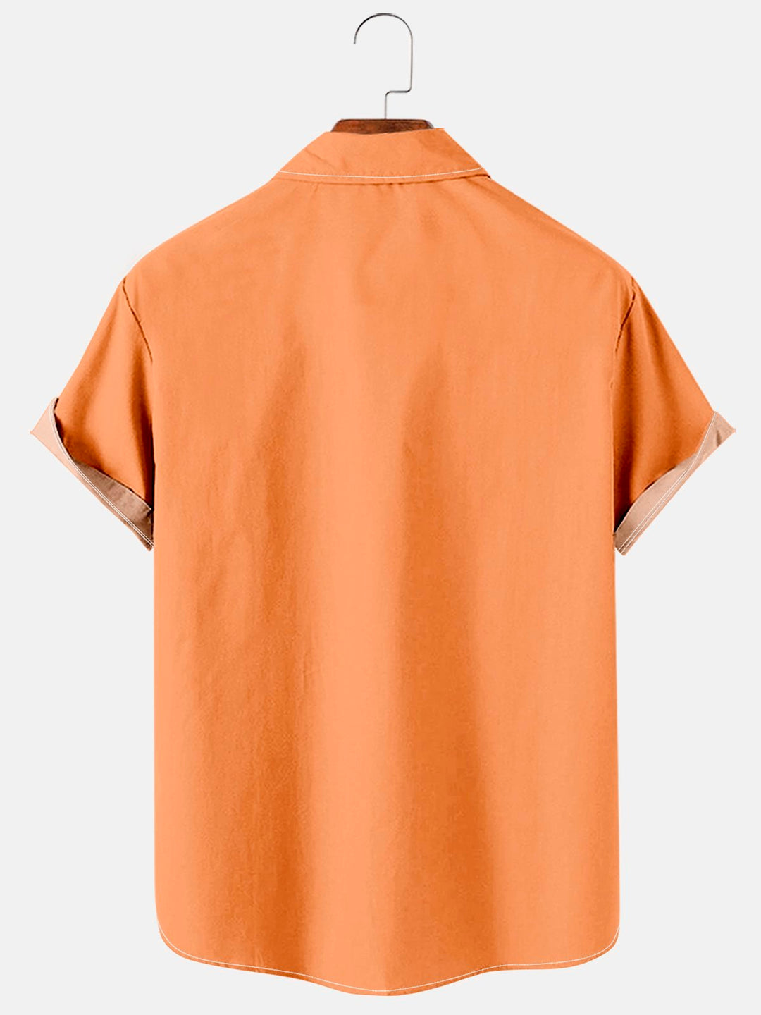 Camisa de fiesta de talla grande con estampado de cocoteros e instrumentos de playa hawaianos de color naranja de Alohadaddy