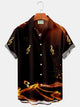 Alohadaddy Music Note Flame Aurora Men's Pocket Button Shirt