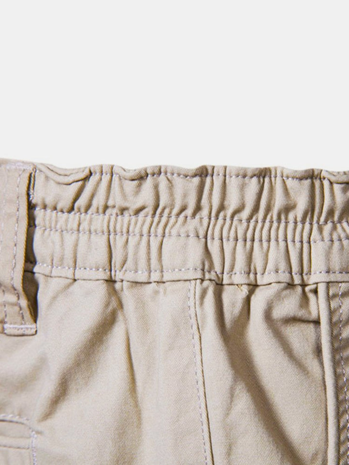 Cotton Casual Shorts Straight Cropped Pants Plus Size Solid Color Basics