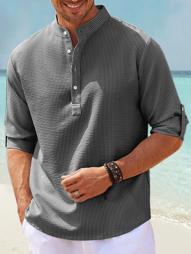 Alohadaddy Hawaiian Seersucker Cardigan Men&