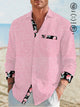 Alohadaddy Floral Print Men's Button Pocket Long Sleeve Shirt