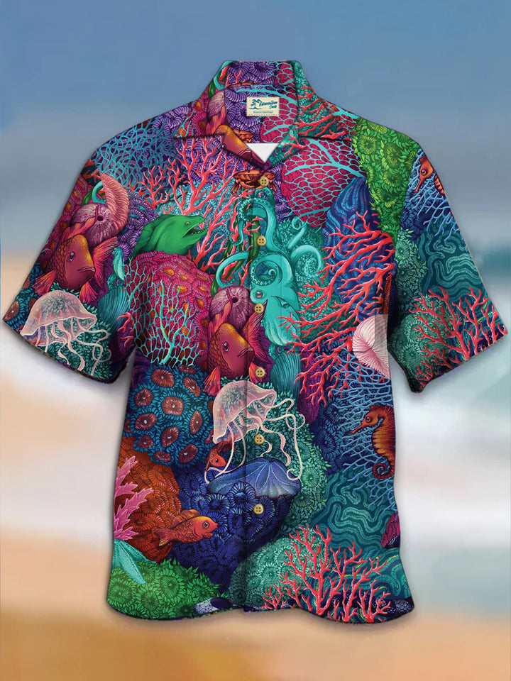 Alohadaddy Vintage Marine Life Print Men&