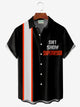 Alohadaddy Vintage Letter Print Men's Button Pocket Shirt