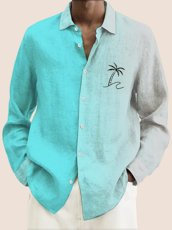 Alohadaddy Hawaiian Gradient Coconut Tree Print Men&