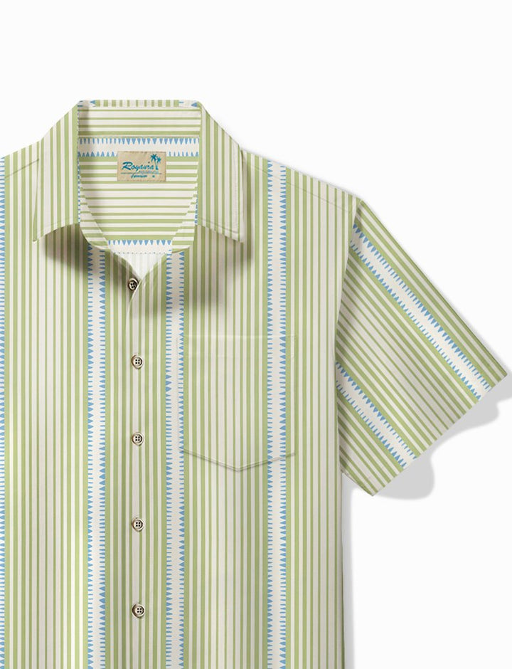 Camisa hawaiana básica de rayas Alohadaddy para hombre, camisa de camping con bolsillo, elástica, de fácil cuidado, talla grande
