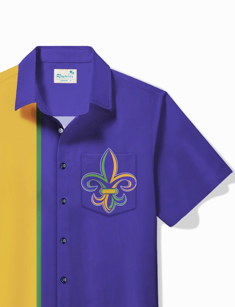 Camisa de fiesta de talla grande con estampado de estructura de bolos en contraste de carnaval de Alohadaddy