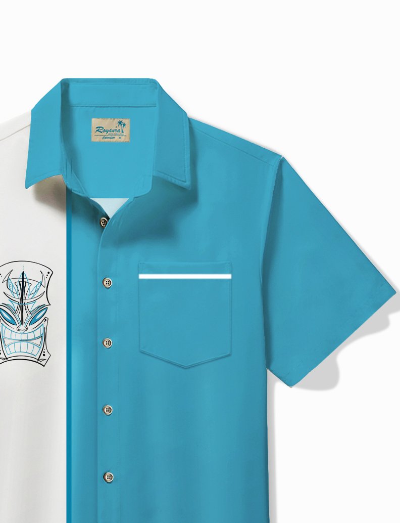 Camisa hawaiana de fácil cuidado y elástica para hombre, estilo retro, con construcción de bolos y estilo Tiki, de Alohadaddy