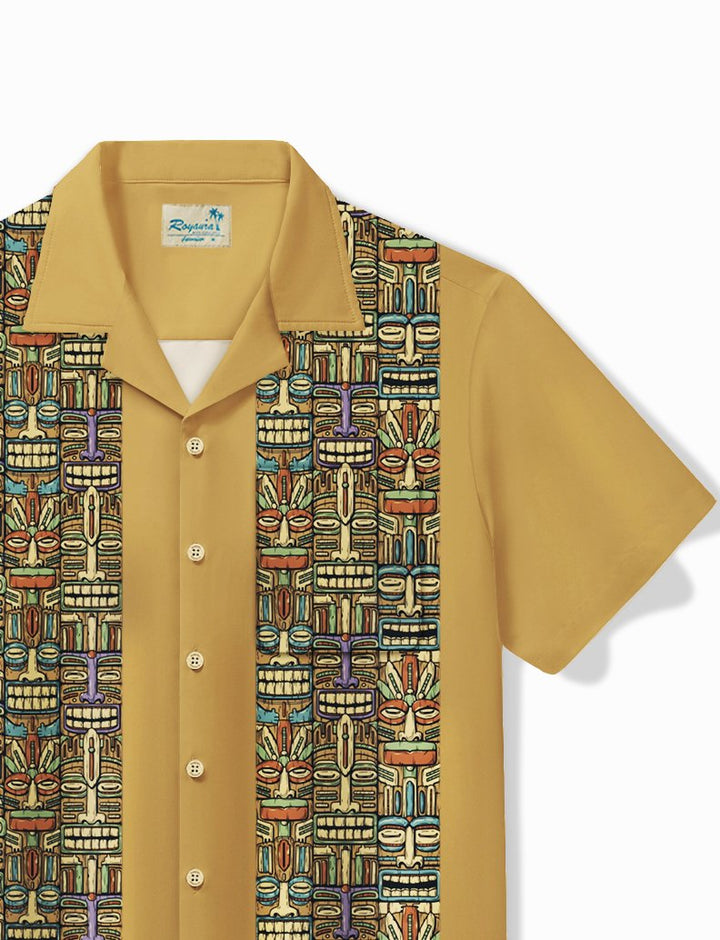 Camisa hawaiana retro de bolos para hombre de Alohadaddy, camisa de camping con bolsillo y estampado Tiki