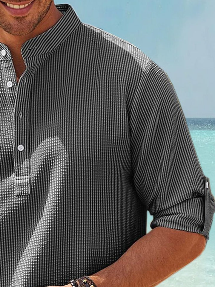 Alohadaddy Hawaiian Seersucker Cardigan Men&