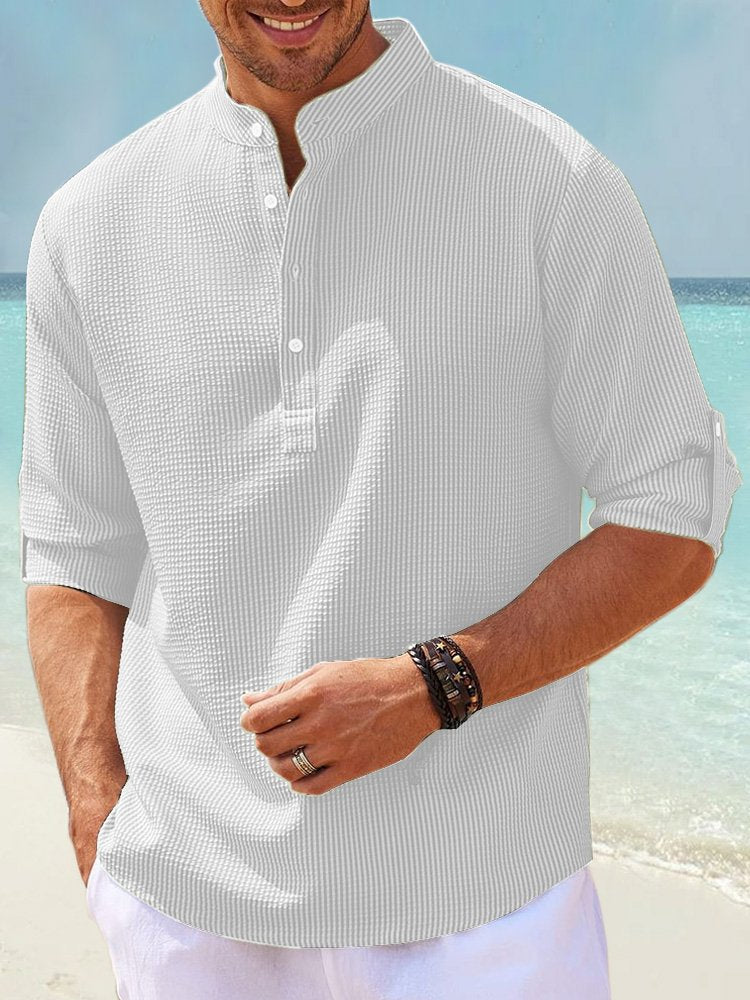 Alohadaddy Hawaiian Seersucker Cardigan Men&