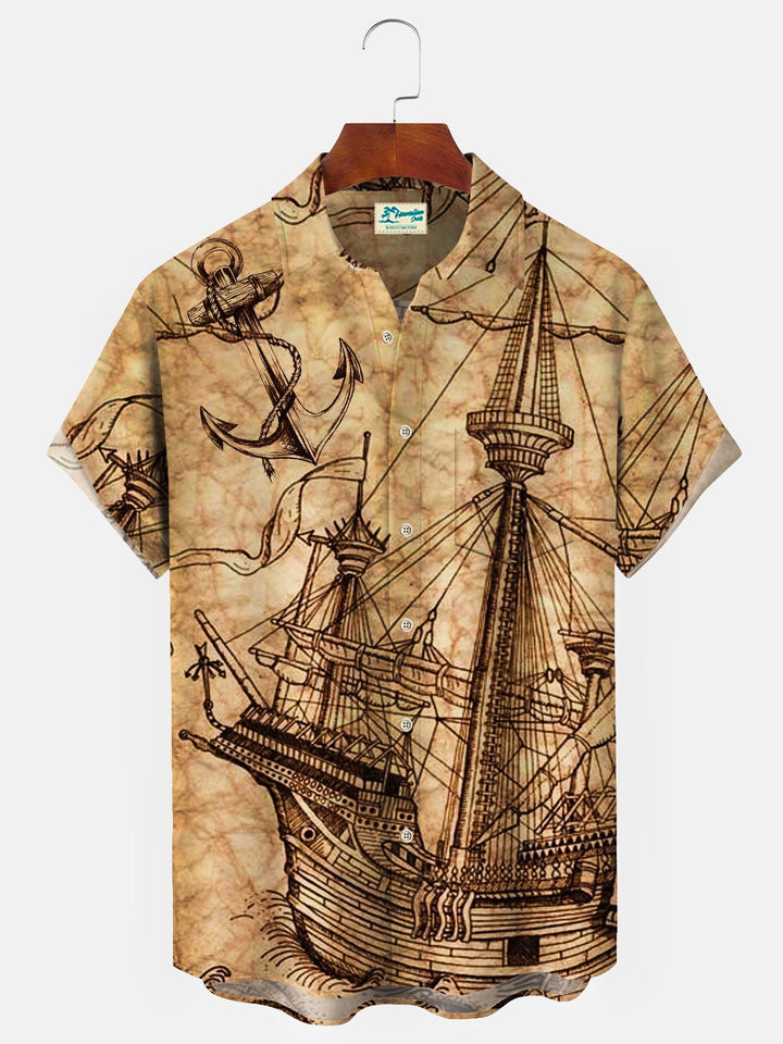 Alohadaddy Vintage Nautical Map Khaki Men&