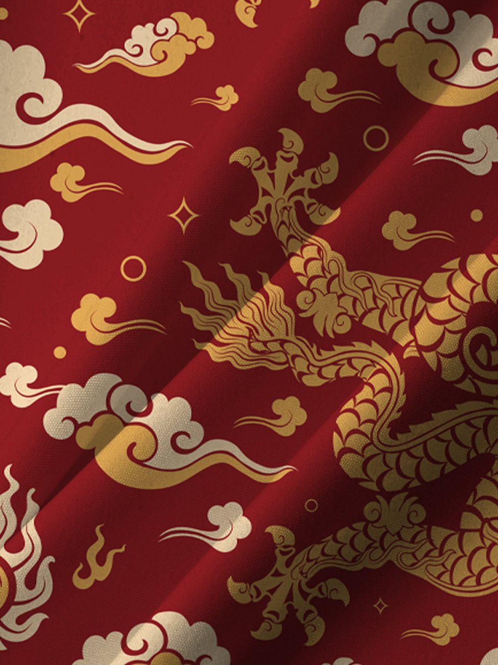 Chemises décontractées grande taille à imprimé dragon du Nouvel An d&