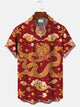 Alohadaddy New Year Dragon Printed Casual Plus Size Shirts