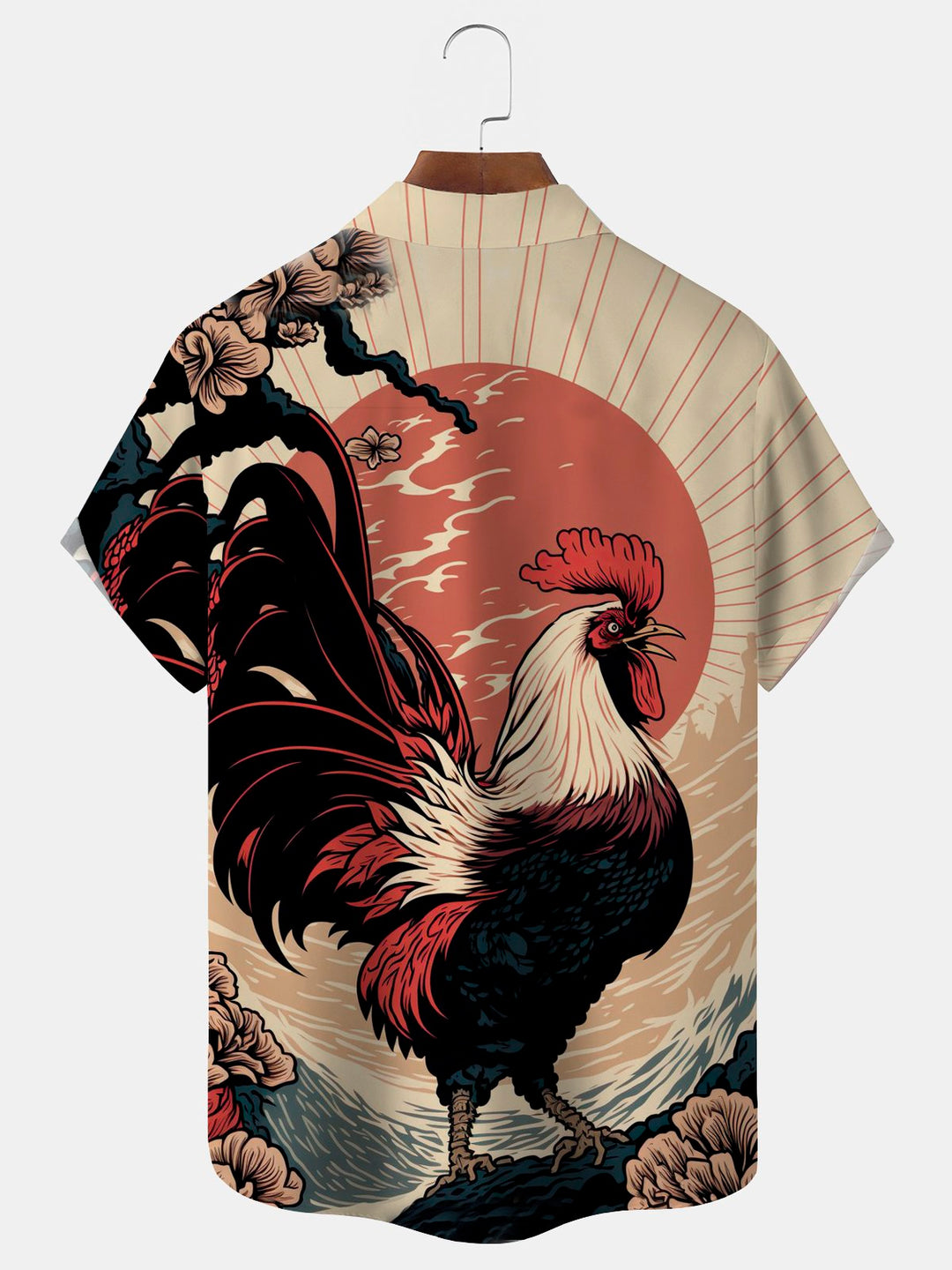 Alohadaddy Vintage Ukiyoe Rooster Print Men&