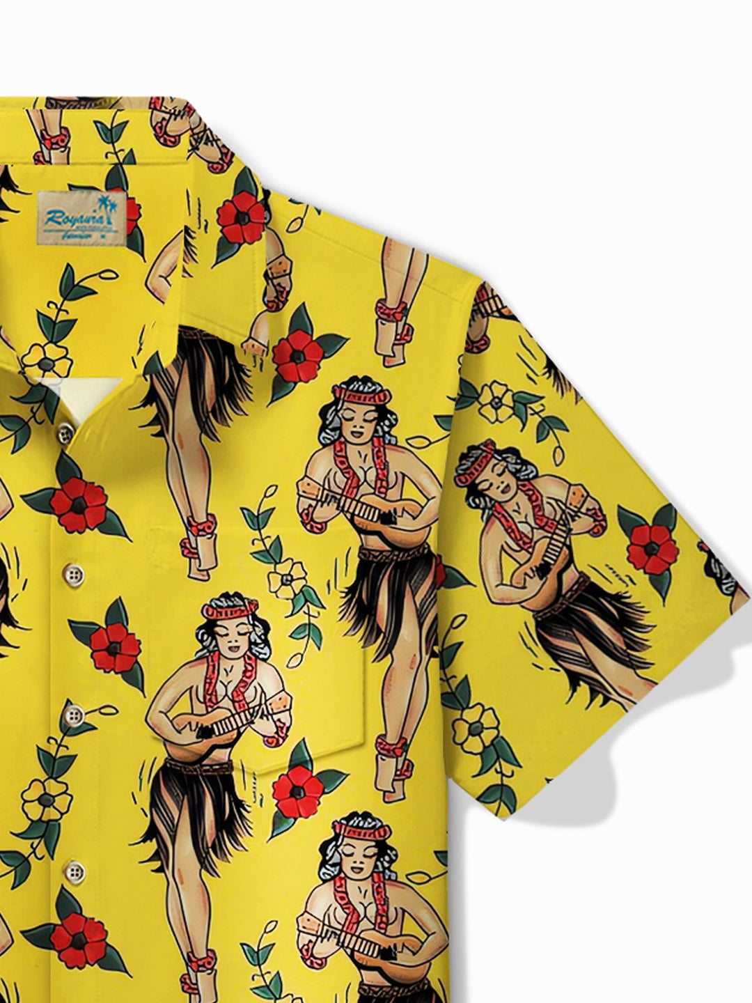 Chemise à boutons et poches pour homme à imprimé floral hawaïen mexicain Alohadaddy