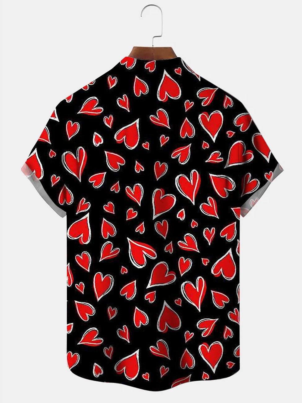 Camisa de manga corta con corazón para el día de San Valentín para hombre