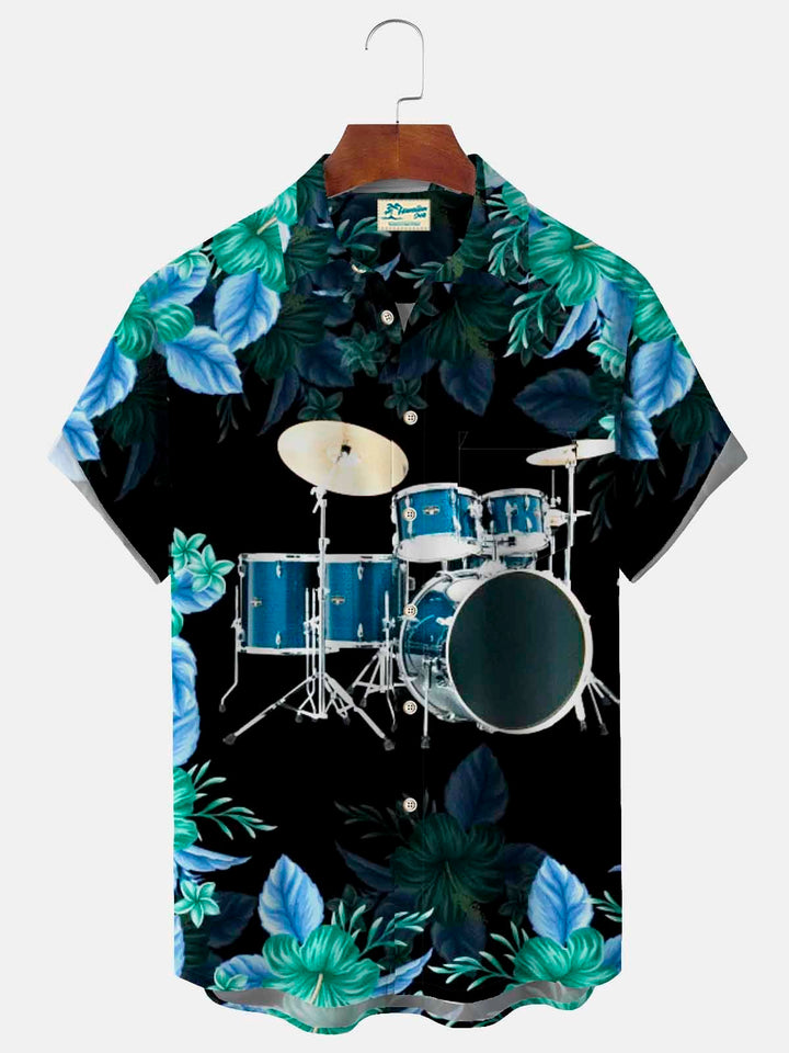 Alohadaddy Music Hawaiian Floral Instruments Drum Kit Men&