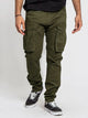 Alohadaddy Plus Size Men's Cargo Pants Solid Multi-Pocket Casual Pants