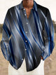 Alohadaddy Men's Vintage Gradient Print Button Pocket Long Sleeve Shirt