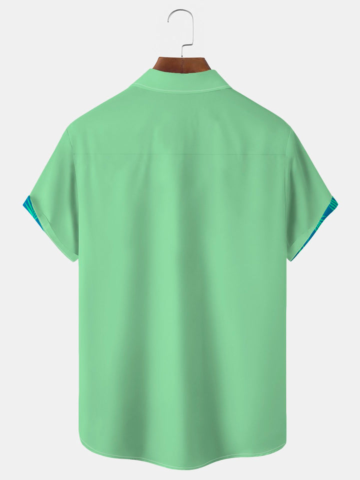 Camisa con bolsillos abotonados para hombre con estampado botánico hawaiano Alohadaddy