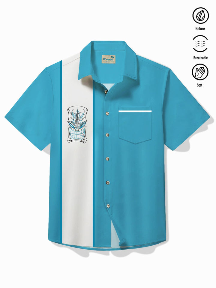 Camisa hawaiana de fácil cuidado y elástica para hombre, estilo retro, con construcción de bolos y estilo Tiki, de Alohadaddy