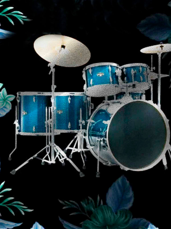 Alohadaddy Music Hawaiian Floral Instruments Drum Kit Men&