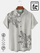 Alohadaddy Hawaiian cotton linen flower men's button pocket shirt