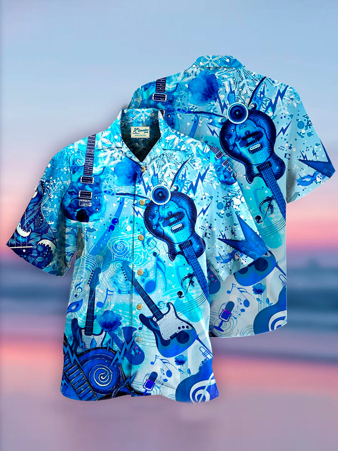 Alohadaddy Instrument Guitar Music Print Men&