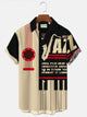 Men's Vintage Jazz Art Casual Shirts Wrinkle Free Plus Size Tops