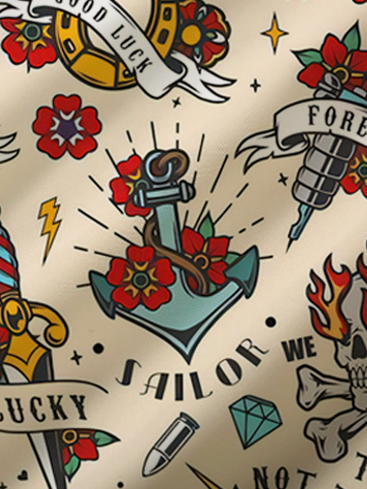 Camisa con bolsillos abotonados y estampado mexicano vintage para hombre de Alohadaddy