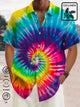 Alohadaddy Cotton hemp Tie Dye Ombre Peace & Love Men's Vacation Beach Hawaiian Big & Tall Aloha Wrinkle Free Shirt