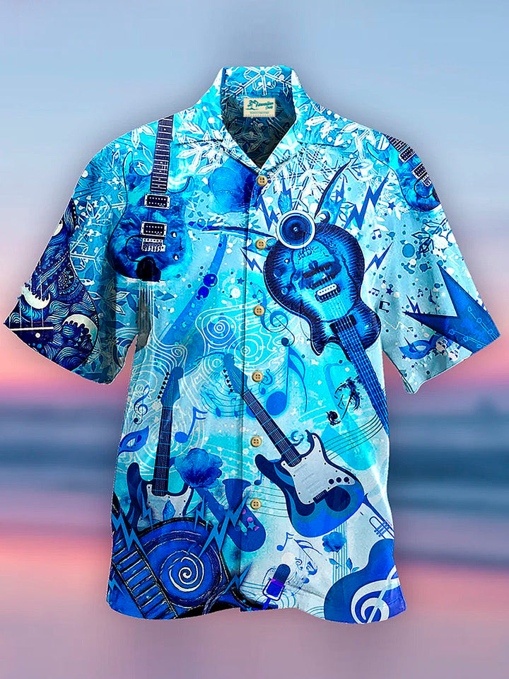 Alohadaddy Instrument Guitar Music Print Men&