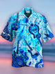 Alohadaddy Instrument Guitar Music Print Men's Button Pocket Shirt