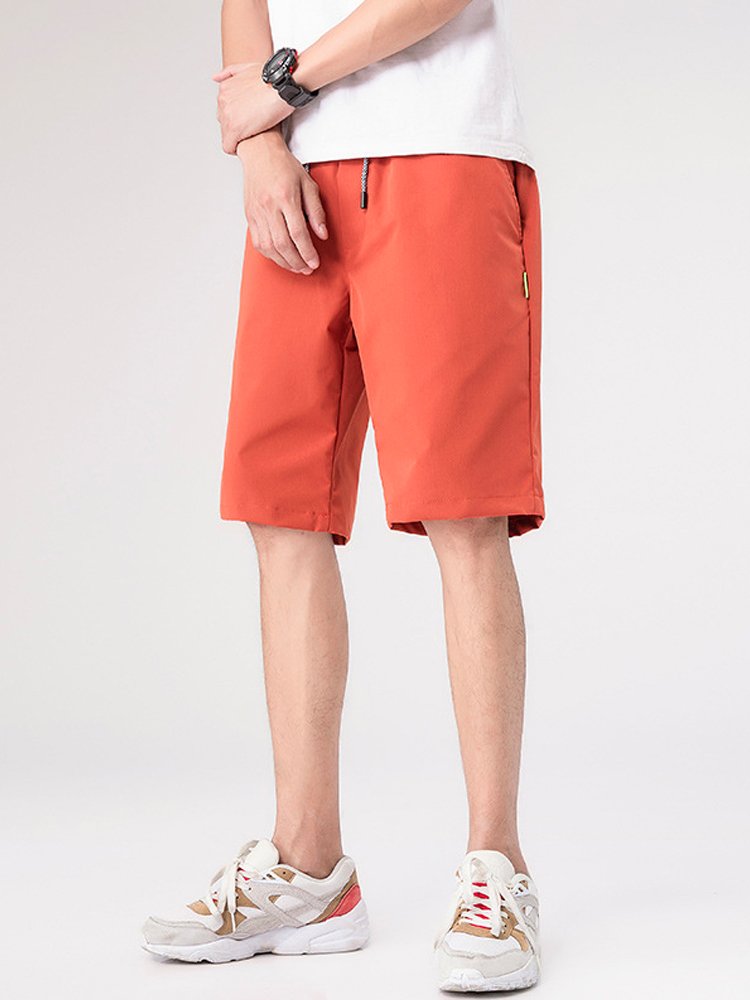 Alohadaddy Loose Solid Color Cropped Pants Breathable Beach Sweatpants Shorts
