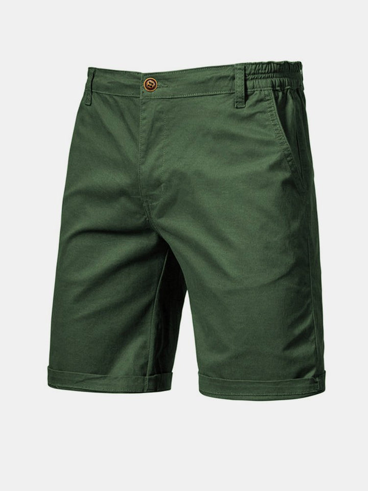 Cotton Casual Shorts Straight Cropped Pants Plus Size Solid Color Basics