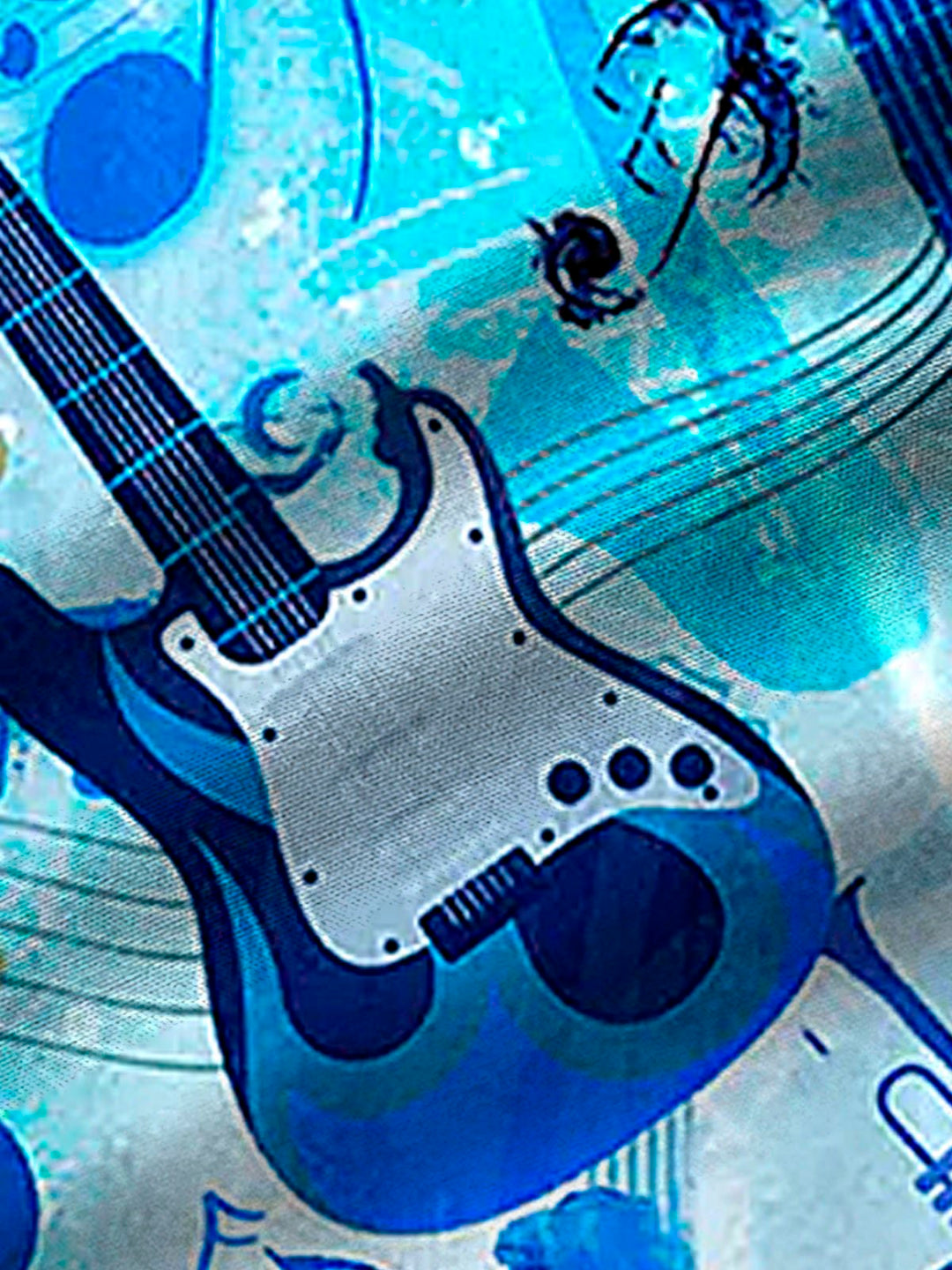 Alohadaddy Instrument Guitar Music Print Men&