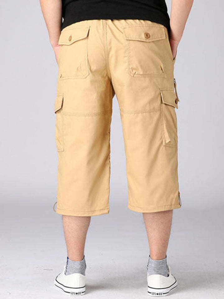 Pantalones rectos casuales sueltos y recortados para hombre