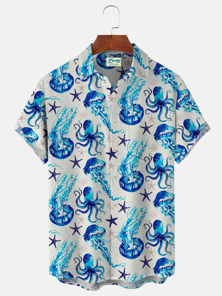 Alohadaddy Hawaiian Sea Life Jellyfish Print Men&