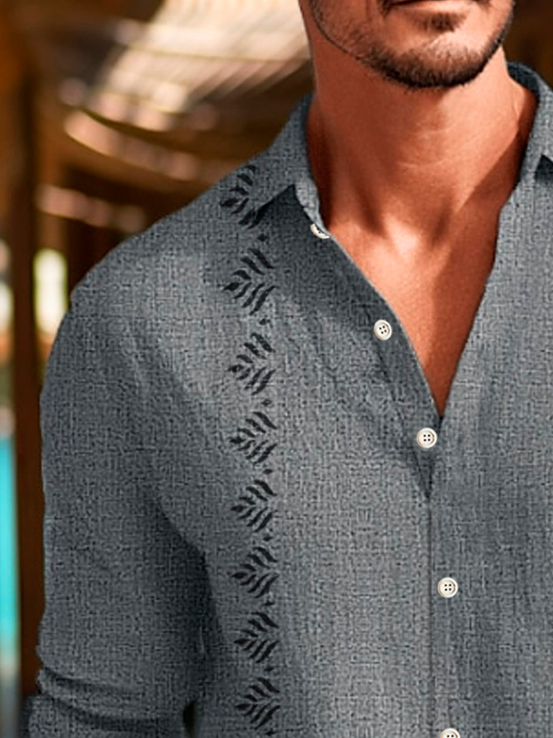 Alohadaddy Retro Geometric Textured Print Men&