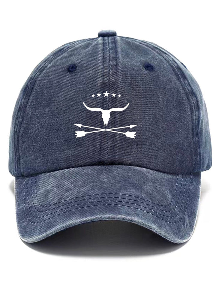 Alohadaddy Retro Western Bull Casual Printed Peaked Cap